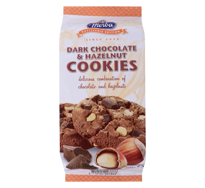 Merba Dark Chocolate & Hazelnut Cookies 200 g Buy Online at Best Price ...