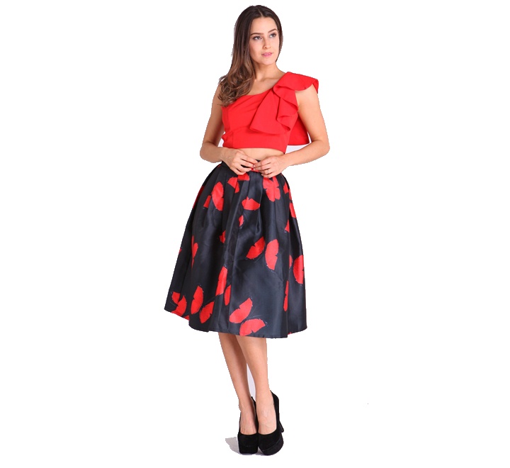 Skirt – Black with Red Butterfly Design 26