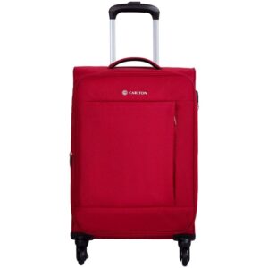 Carlton-Elante-58cm-4-Wheel-Soft-Top-Cabin-Luggage-Trolley-Red