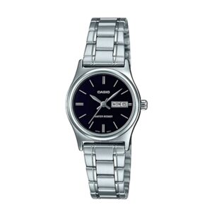 Casio-LTP-V006D-1B2UDF-Women-s-Watch-Analog-Black-Dial-Silver-Stainless-Band