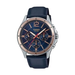 Casio-MTP-1374L-2AVD-Men-s-Watch-Analog-Blue-Dial-Black-Leather-Band