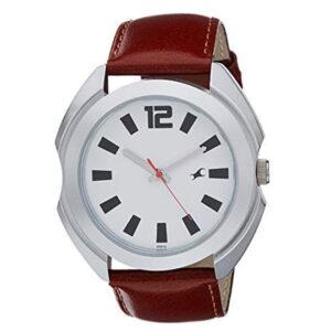 Fastrack-3117SL01-Mens-Analog-Watch-White-Dial-Brown-Leather-Strap