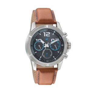 Fastrack-3169SL01-Mens-Analog-Watch-Black-Dial-Multi-Function-3-Hands-Brown-Leather-Strap