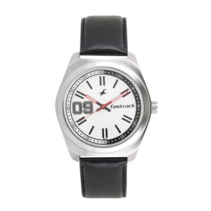 Fastrack-3174SL02-Mens-Analog-Watch-White-Dial-Black-Leather-Strap