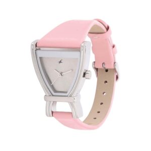 Fastrack-6095SL02-WoMens-Analog-Watch-Silver-Dial-Pink-Leather-Strap