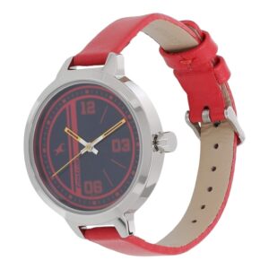 Fastrack-6174SL02-WoMens-Analog-Watch-Blue-Dial-Red-Leather-Strap