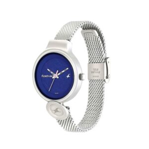 Fastrack-6181SM01-WoMens-Analog-Watch-Blue-Dial-Stainless-Steel-Mesh-Strap