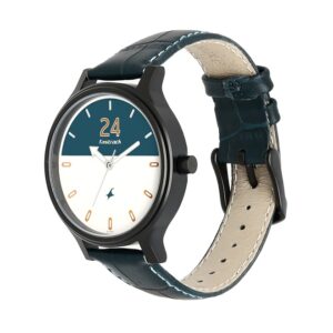 Fastrack-6189NL01-WoMens-Analog-Watch-White-Green-Dial-Dark-Green-Leather-Strap