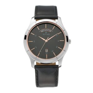 Titan-1767SL02-Mens-Watch-Classique-Collection-Analog-Black-Dial-Black-Leather-Band