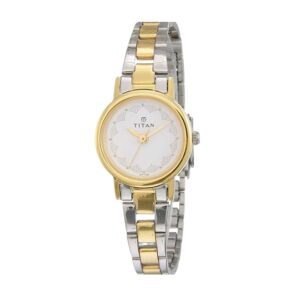 Titan-917BM01-WoMens-Watch-Karishma-Collection-Analog-White-Dial-Silver-Gold-Stainless-Band
