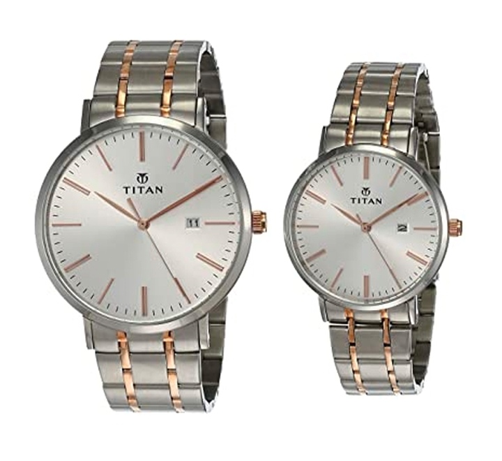 Titan 94002KM01P Couple s Watch Classique Collection Analog