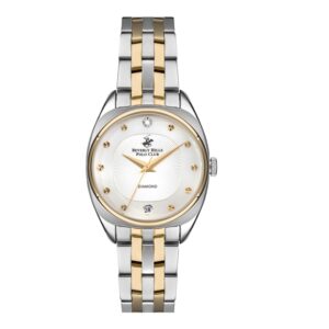 Beverly-Hills-Polo-Club-BP3270X-220-WoMens-Analog-Watch-White-Dial-Silver-Gold-Stainless-Steel-Band