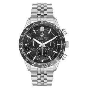 Beverly-Hills-Polo-Club-BP3316X-650-Men-s-Watch-Black-Dial-Silver-Stainless-Steel-Band