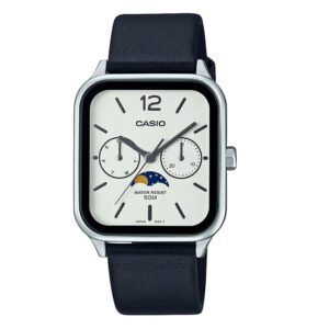 Casio-MTP-M305L-7AVDF-White-Multi-Dial-Moon-phase-Men-s-Watch-Black-Leather-Band
