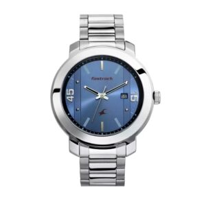 Fastrack-3246SM03-Mens-Bare-Basics-Collection-Analog-Watch-Blue-Dial-Silver-Stainless-Steel-Band