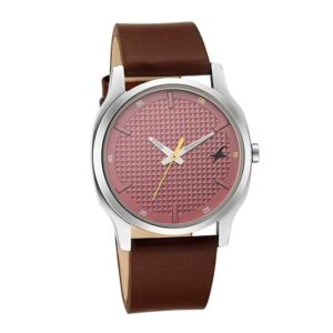 Fastrack-3255SL01-Mens-Stunners-Collection-Analog-Watch-Red-Dial-Brown-Leather-Band