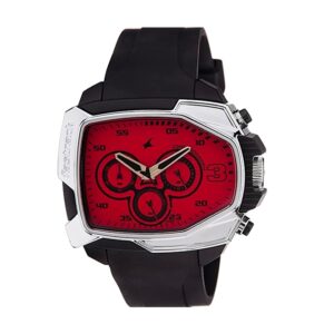 Fastrack-38005PP03-Mens-Analog-Watch-Red-Dial-Black-Silicone-Band