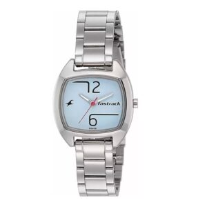 Fastrack-6162SM01-Womens-Analog-Watch-Blue-Dial-Silver-Stainless-Steel-Band