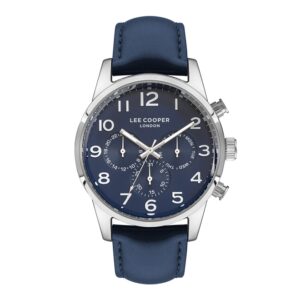 Lee-Cooper-LC07404-399-Mens-Analog-Watch-Blue-Dial-Blue-Leather-Band