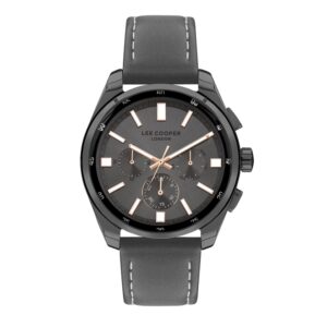 Lee-Cooper-LC07514-066-Men-s-Multi-Function-Grey-Dial-Grey-Leather-Strap-Watch