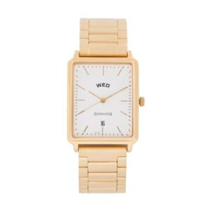 Sonata-77084YM04-Mens-Essentials-White-Dial-Gold-Stainless-Steel-Watch