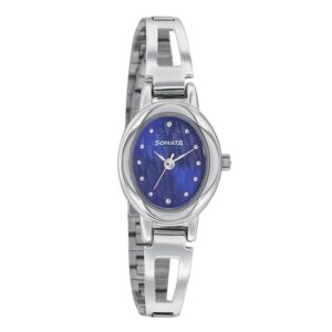 Sonata-8085BM03-WoMens-Pankh-Silver-Dial-Silver-Gold-Stainless-Steel-Strap-Watch