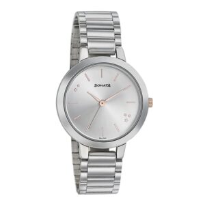 Sonata-8141KM02-WoMens-Silver-Dial-Silver-Stainless-Steel-Strap-Watch
