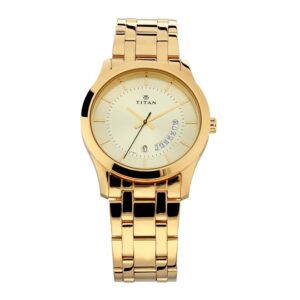 Titan-1823YM01-Men-s-WatchChampagne-Dial-Gold-Stainless-Steel-Strap-Watch