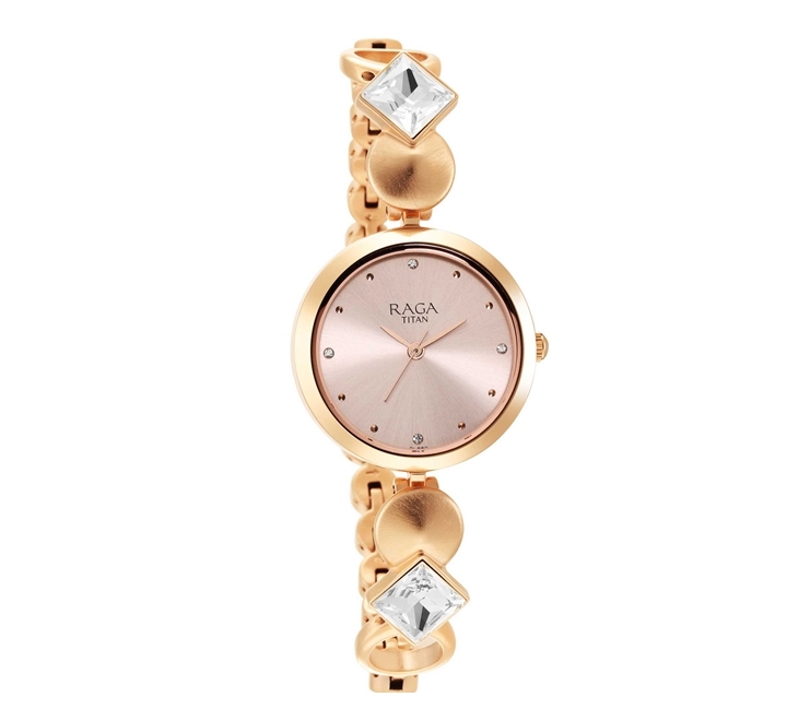 Titan-2606WM10-WoMens-Watch-Raga-Pink-Dial-Rose-Gold-Stainless-Steel-Strap-Watch-