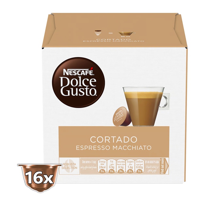 Nescafe Dolce GustoCortado (Espresso Macchiato) Coffee Capsules 16pcs