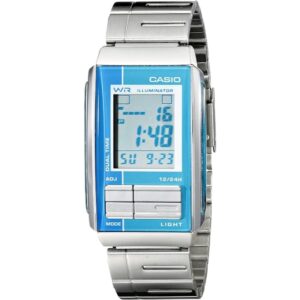 Casio, Women's Watch Digital, Aqua Blue Dial Silver Stainless Steel Band, LA-201W-2A2DF